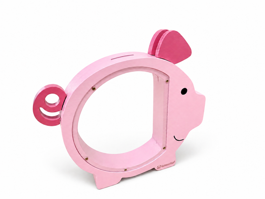 Alcancía Infantil de Madera (Rosa)
