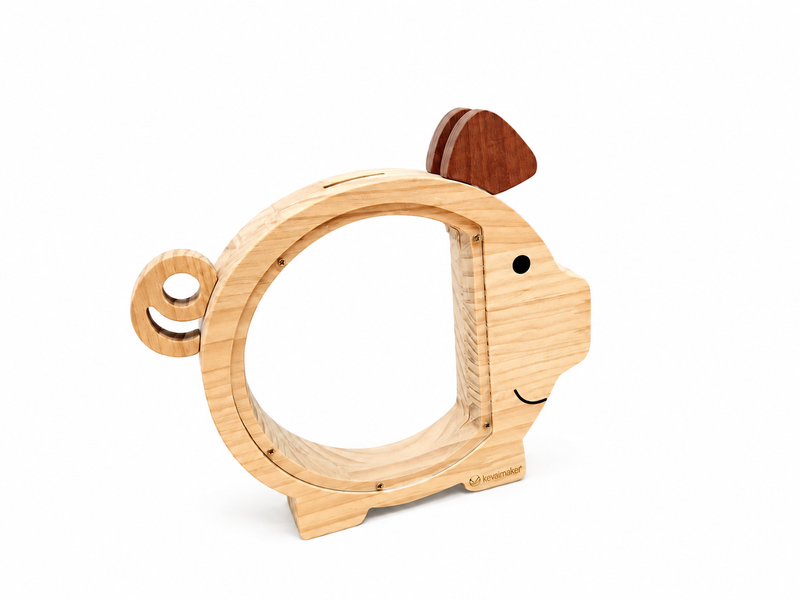 Alcancía Infantil de Madera (Café)
