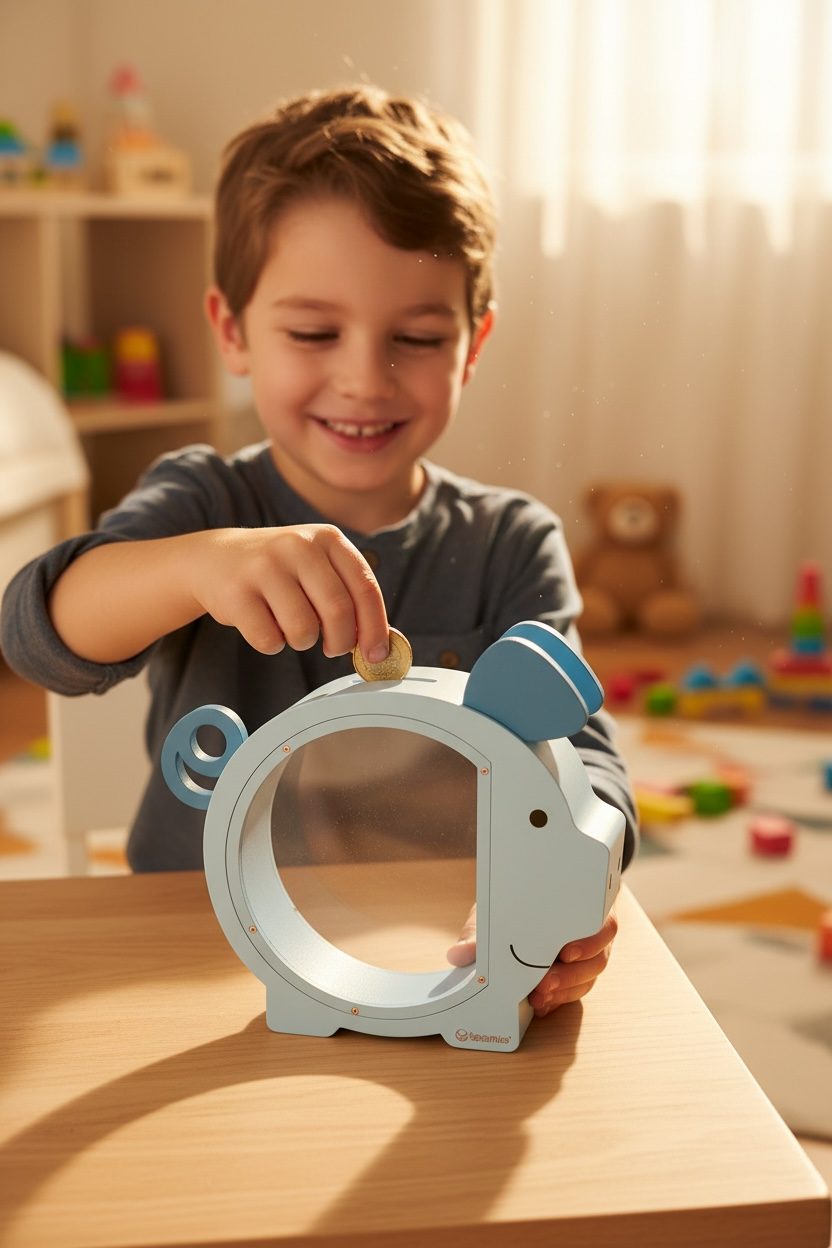 Alcancía Infantil de Madera (Azul)
